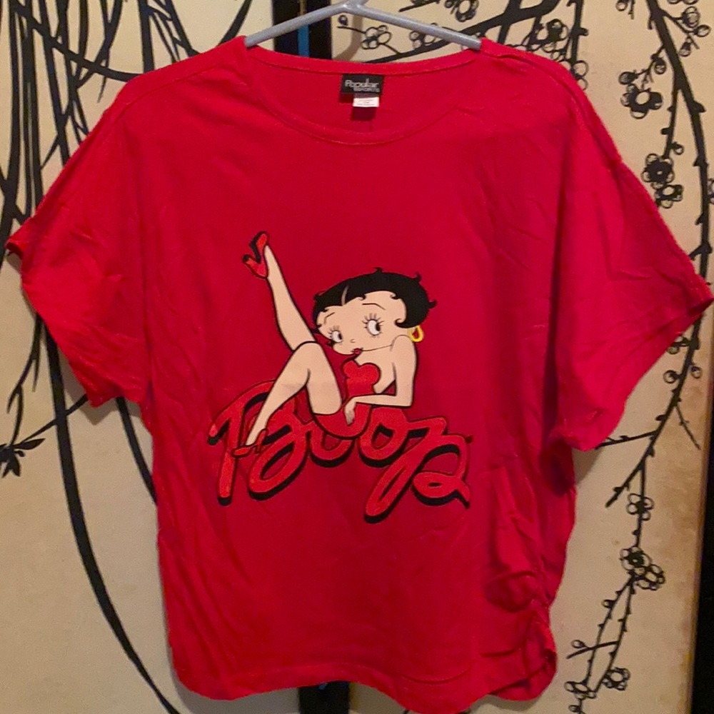 Betty Boop Red Woman’s Graphic Tee By Popular Sports